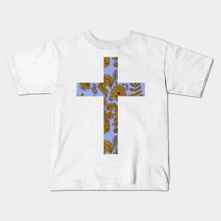 Floral Easter Cross Design Kids T-Shirt